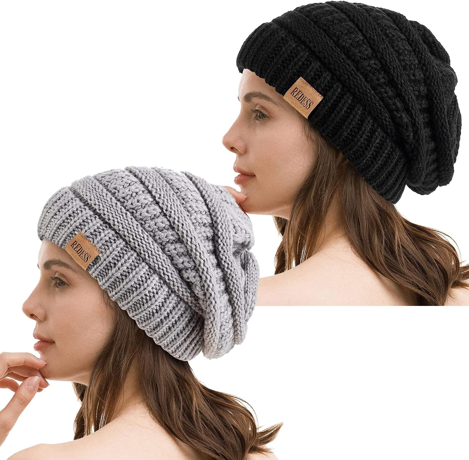 Thumbnail 6 de REDESS Slouchy Knit Beanie, Acrylic