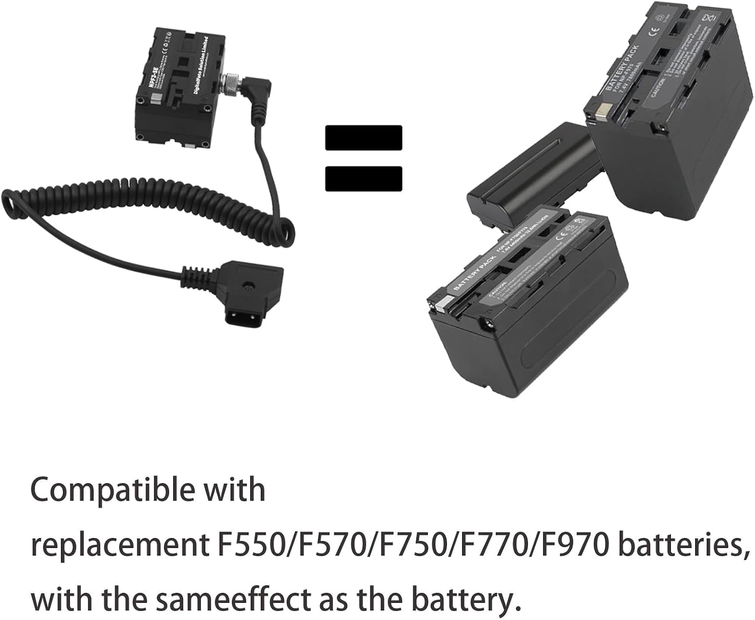 Detalle 2 de NPF3-SE NP-F Dummy Battery with USB-C and D-Tap Input | 5525 Cable Compatibility for LED Lights and Monitors