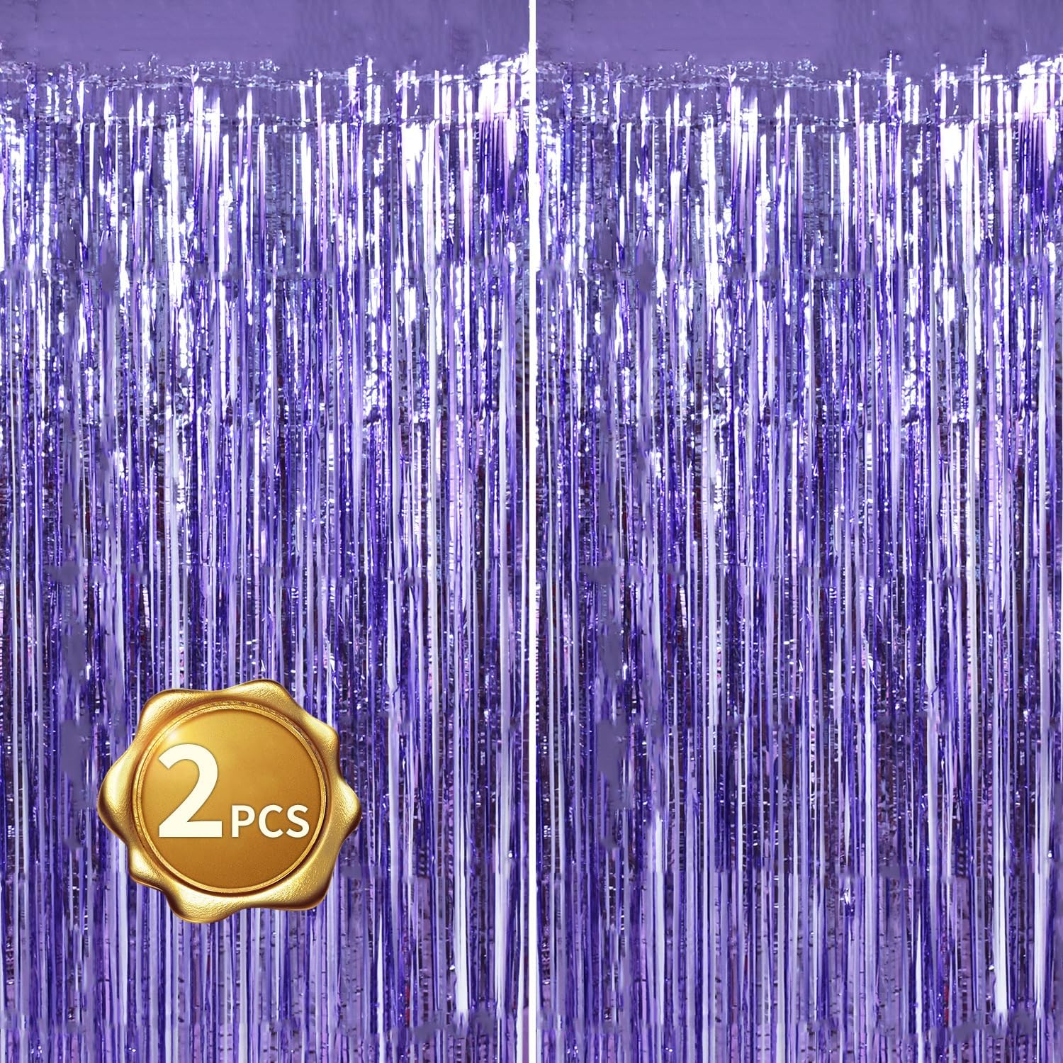 Thumbnail 6 de BEISHIDA 2 Pack Light Rainbow Foil Fringe Curtain Backdrop (3.28 x 6.56 ft) – Colourful Photo Backdrops for Parties