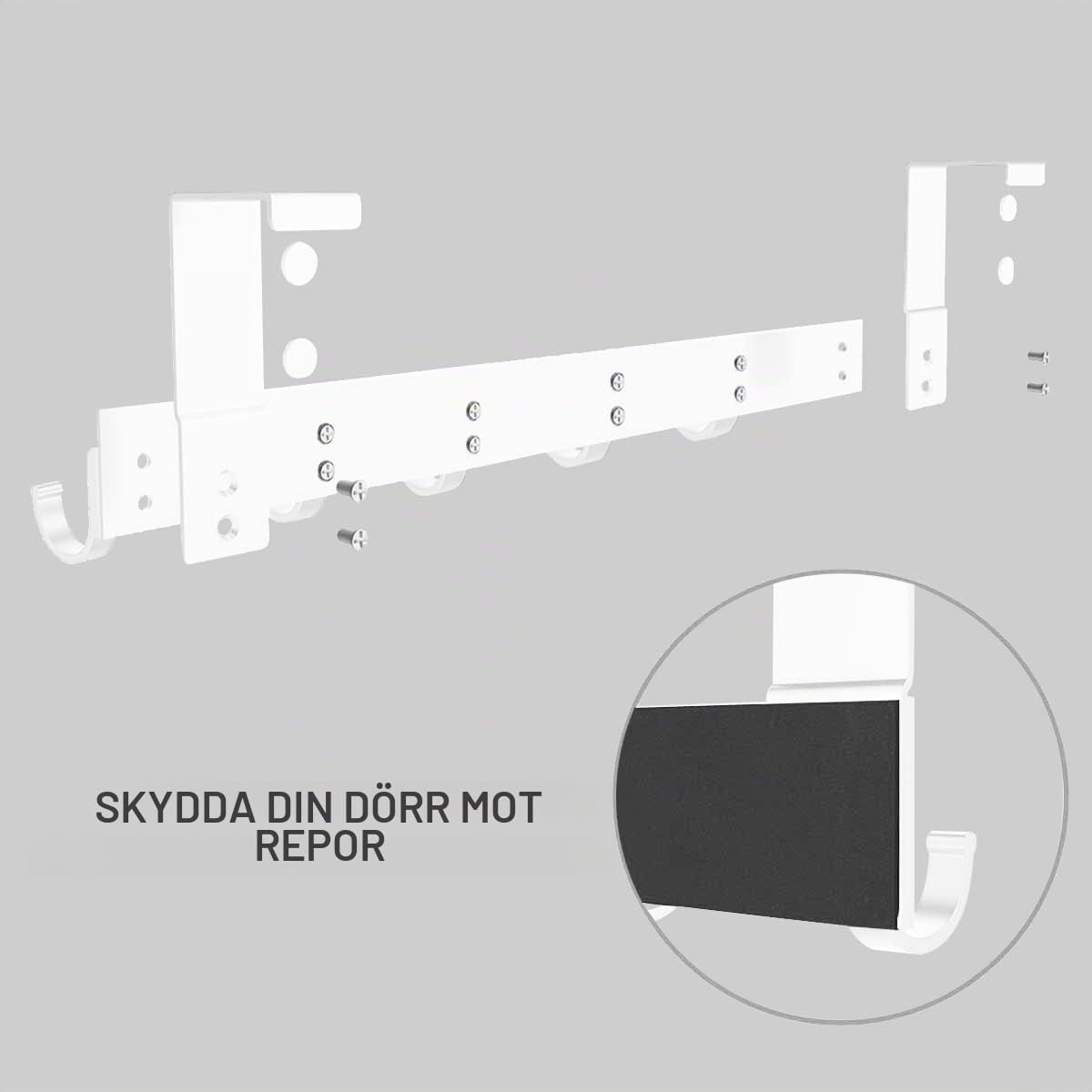Detalle 2 de Anjuer white 6 fanggou dörrhängare med sex krokar i borstad aluminium