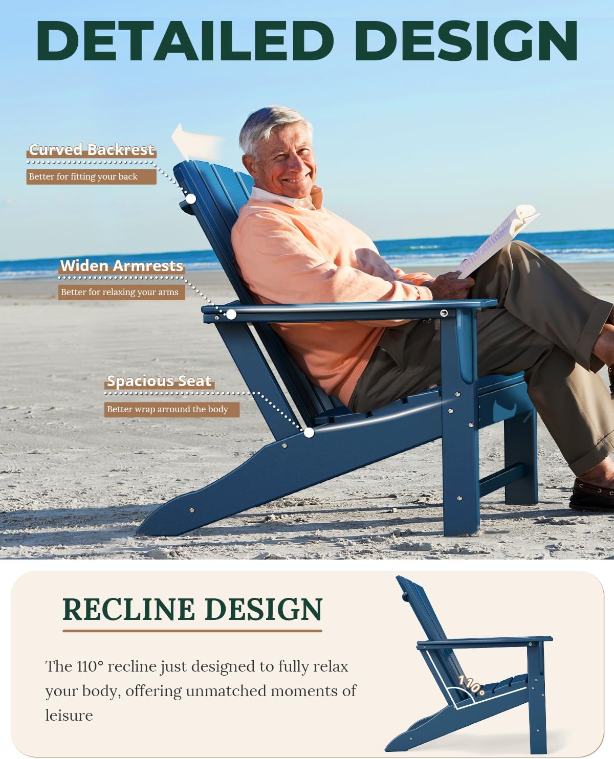 Detalle 1 de Briopaws Adirondack Chairs HDPE