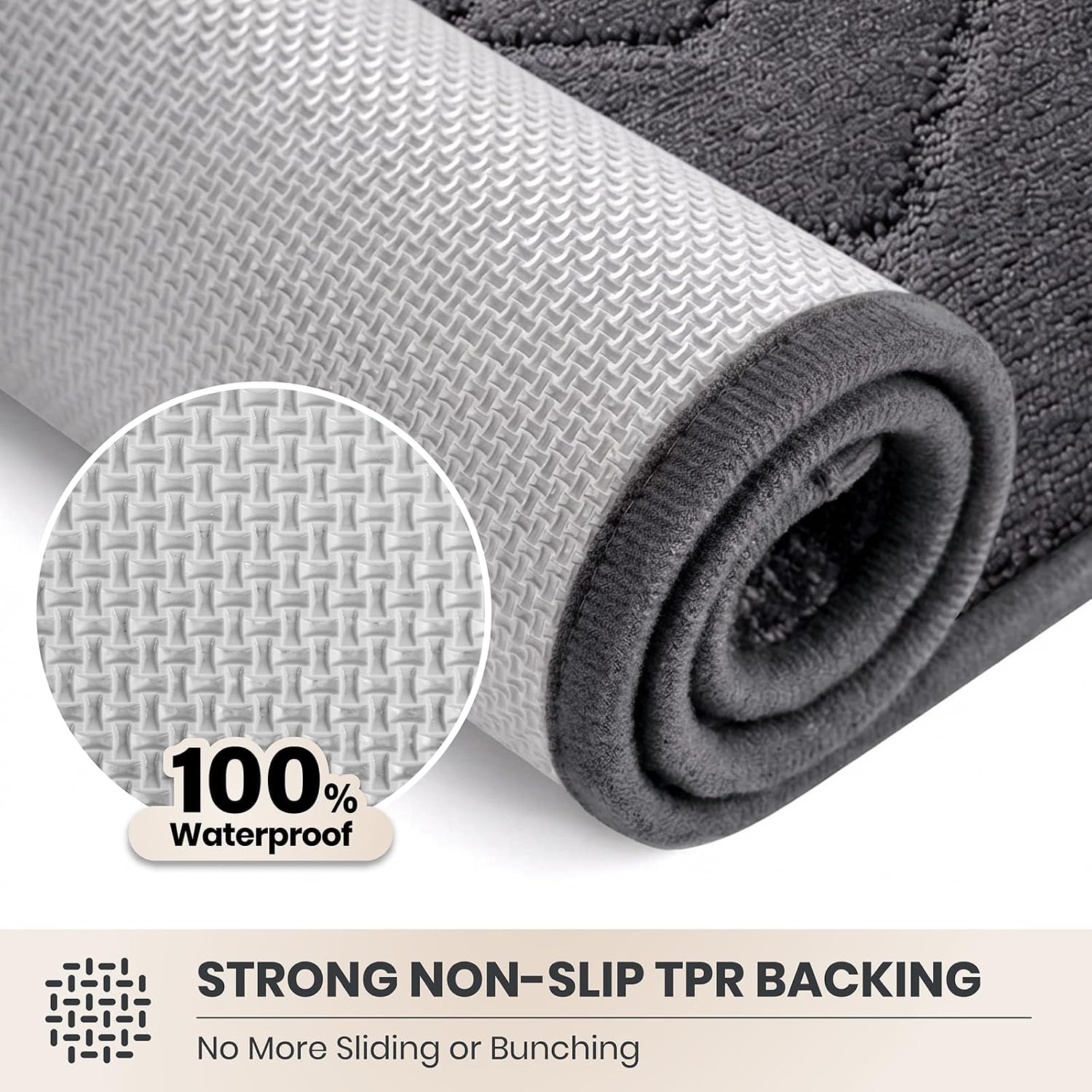 Detalle de PURRUGS Dirt Trapping Door Mat 20" x 31.5" — Non-Slip, Machine Washable Entry Rug for Muddy Shoes & Dog Paws (Grey)