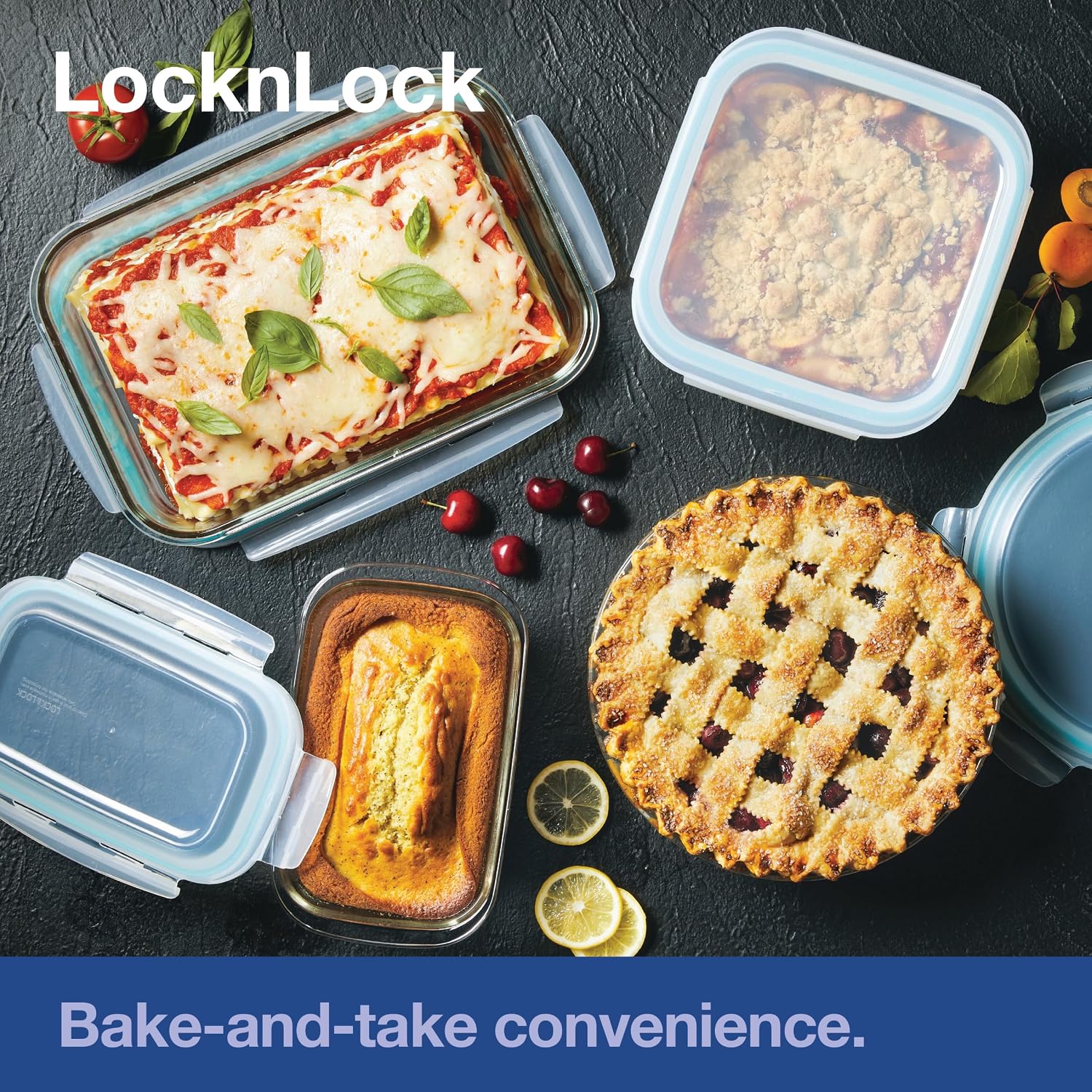 Detalle de Lock & Lock Glass Pie Dish, 9.5-Inch