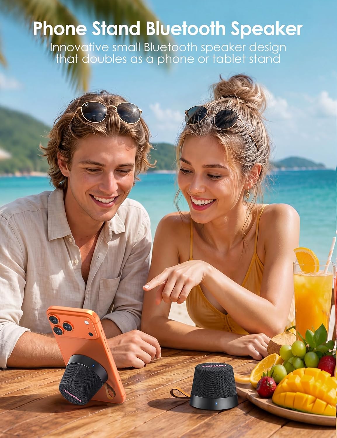 Thumbnail 5 de FIGMASU Magnetic Bluetooth Speaker Mini Portable – waterproof pocket speaker with magnetic phone/tablet stand