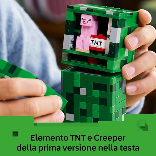 Detalle de LEGO Minecraft Creeper: Action Figure snodabile con scomparto segreto e TNT (21276)