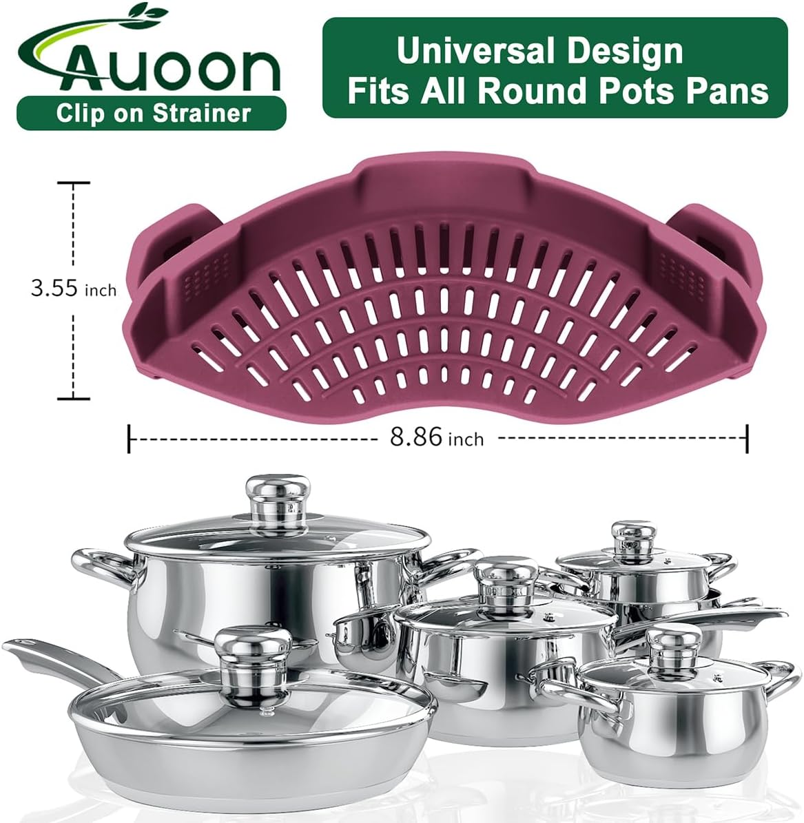 Detalle 2 de AUOON Silicone Clip Strainer 🥣