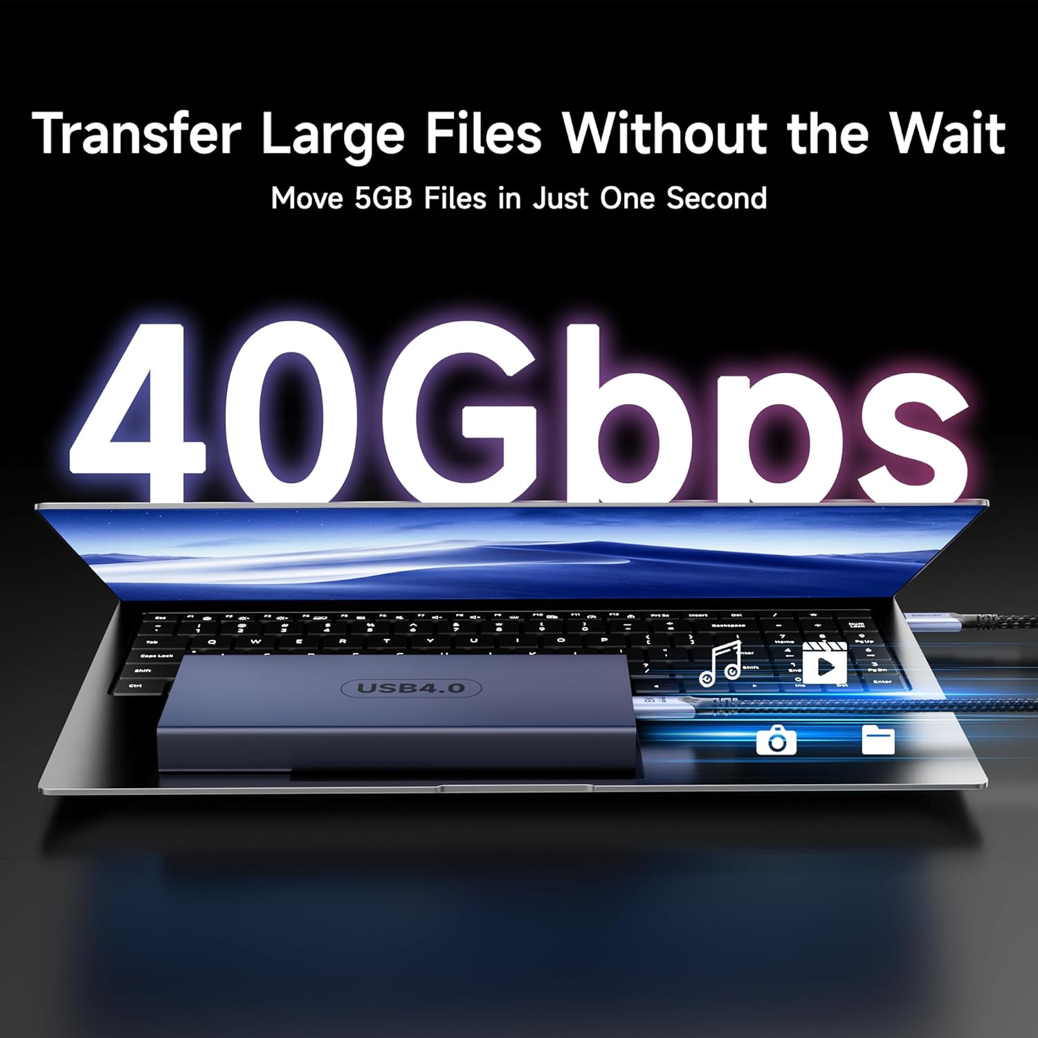 Thumbnail 2 de BAWIOFIAU 2er-Set USB4 Kabel (1 m) – 40 Gbps USB‑C Datenkabel & 240W USB‑C Ladekabel mit Thunderbolt‑Kompatibilität