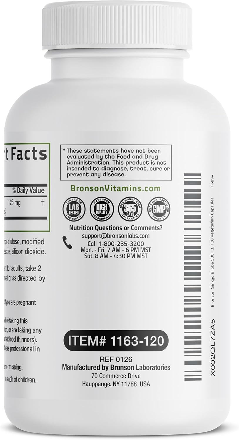 Thumbnail 6 de Bronson Ginkgo Biloba Extra Strength Capsules, 120 Count, Vegetarian