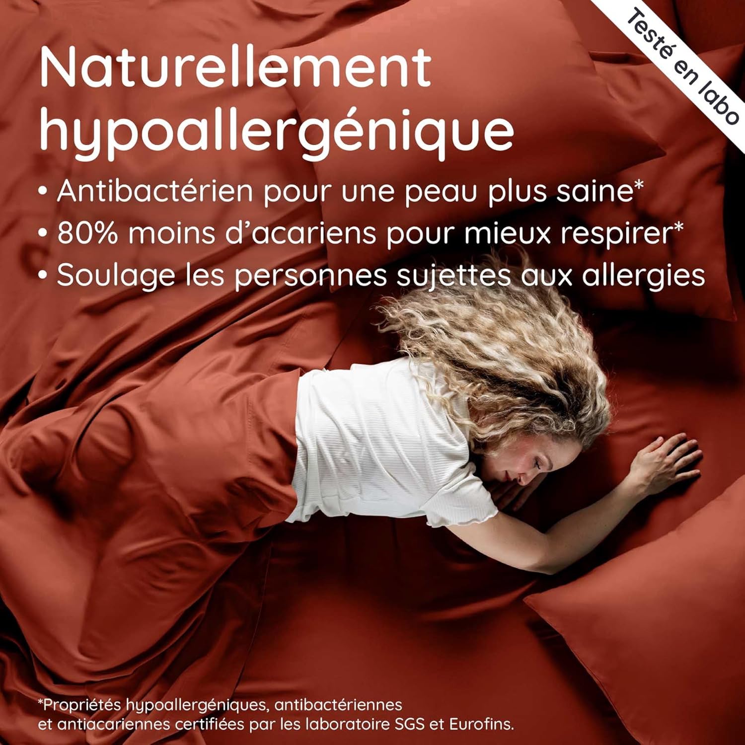 Thumbnail 4 de Bambaw Drap housse en bambou Tanboocel 160 x 200 cm (terracotta) pour matelas jusqu’à 35 cm