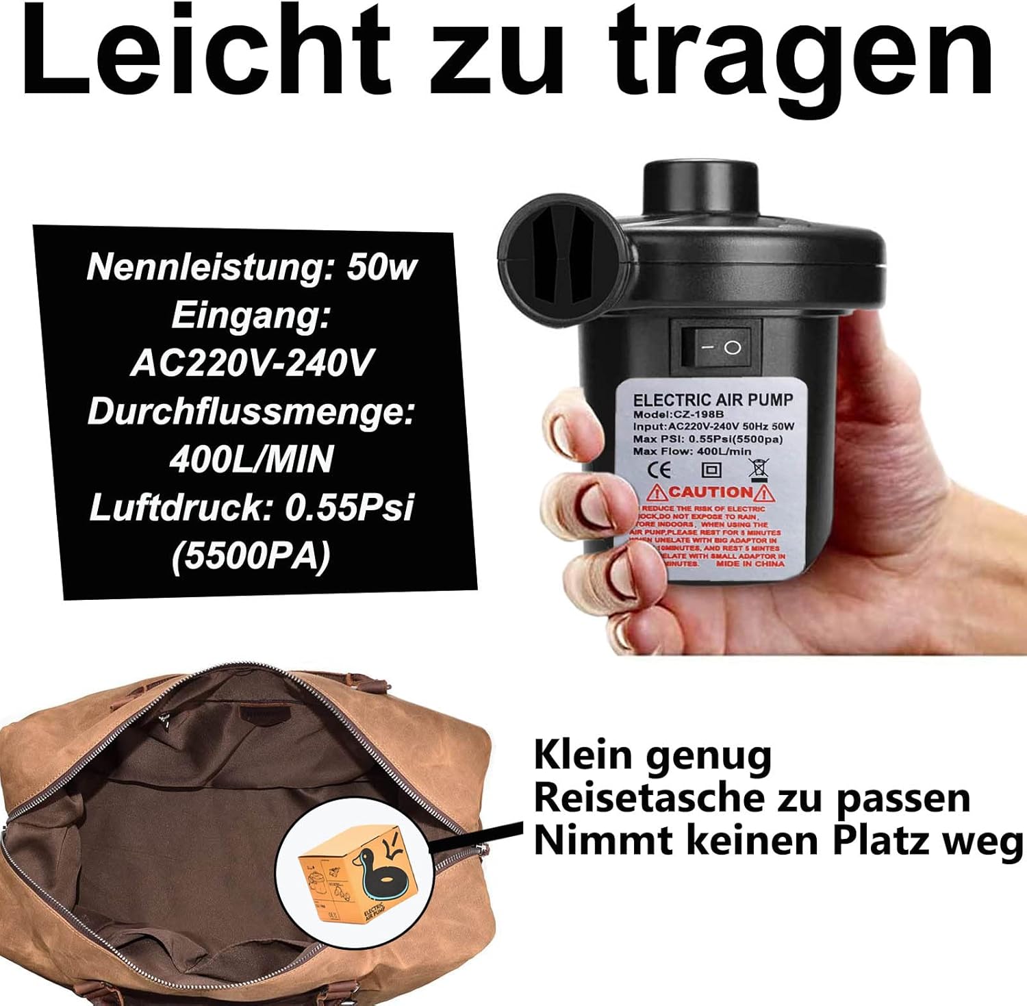 Thumbnail 3 de Elektrische Luftpumpe Luftmatratze 2-in-1 Pumpe