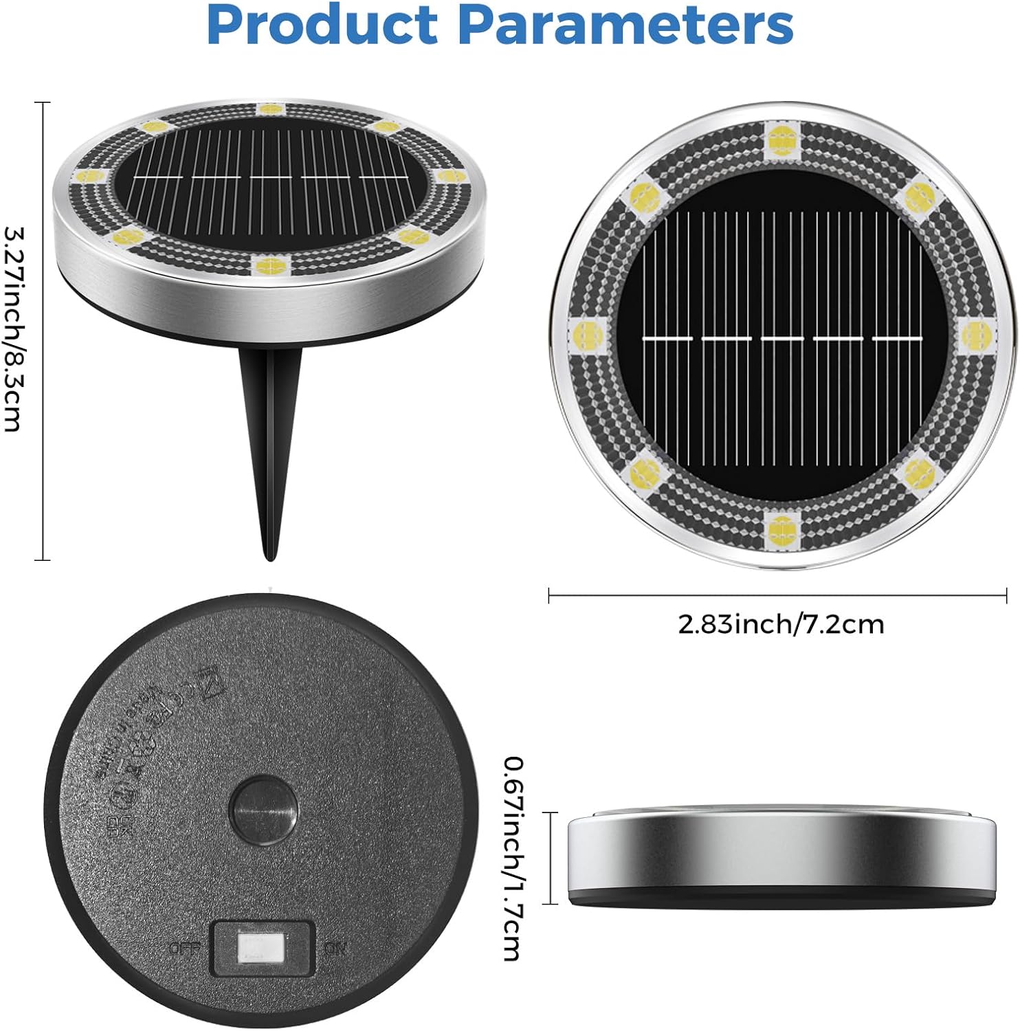 Thumbnail 5 de Peasur 6-pack solar ground disc lights for outdoor pathways (warm white)