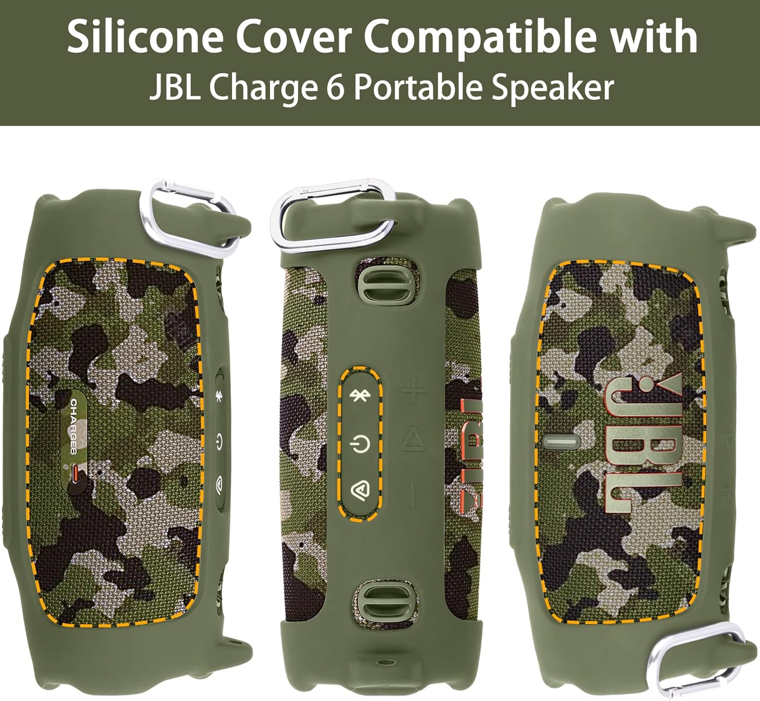 Thumbnail 1 de Khanka Silicone Protective Cover for JBL Charge 6 – Army Green