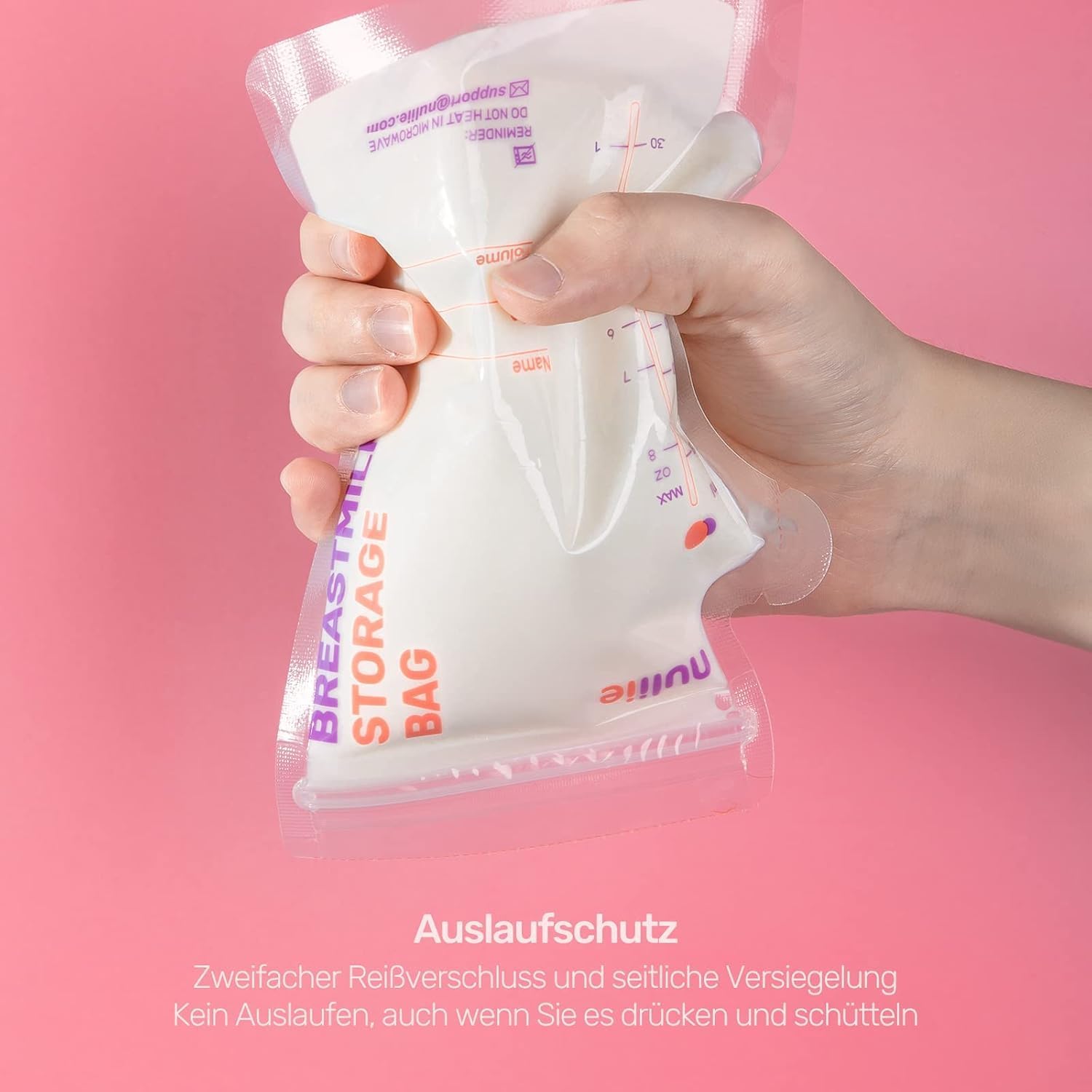 Thumbnail 3 de Nuliie Muttermilchbeutel 250 ml – 50 Stück, BPA-frei, Ausgießer, selbststehend, zum Einfrieren geeignet