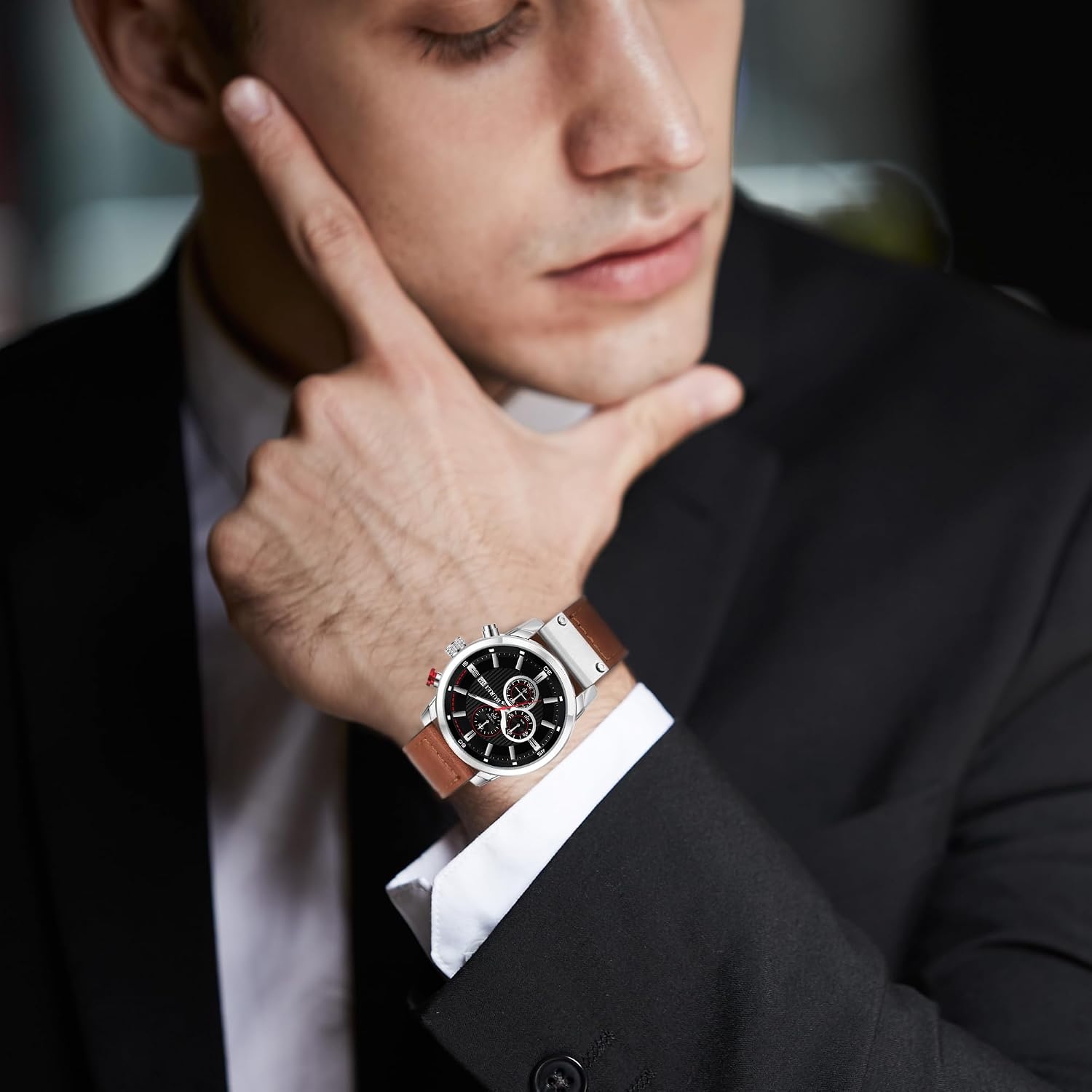 Thumbnail 5 de BUREI Chronographe vintage pour homme