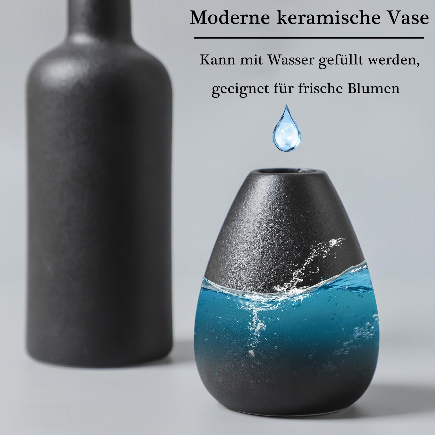 Thumbnail 1 de Set de 4 petits vases en céramique blanche CEMABT (style minimaliste, texture givrée)