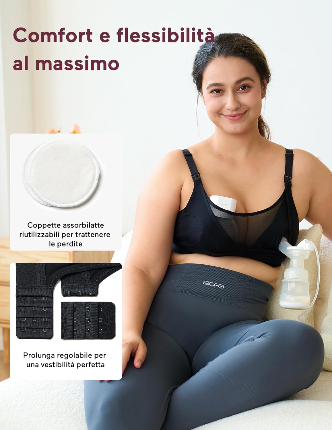 Thumbnail 6 de momcozy Reggiseno a pompa con mani libere per allattamento taglie forti 4C–8E