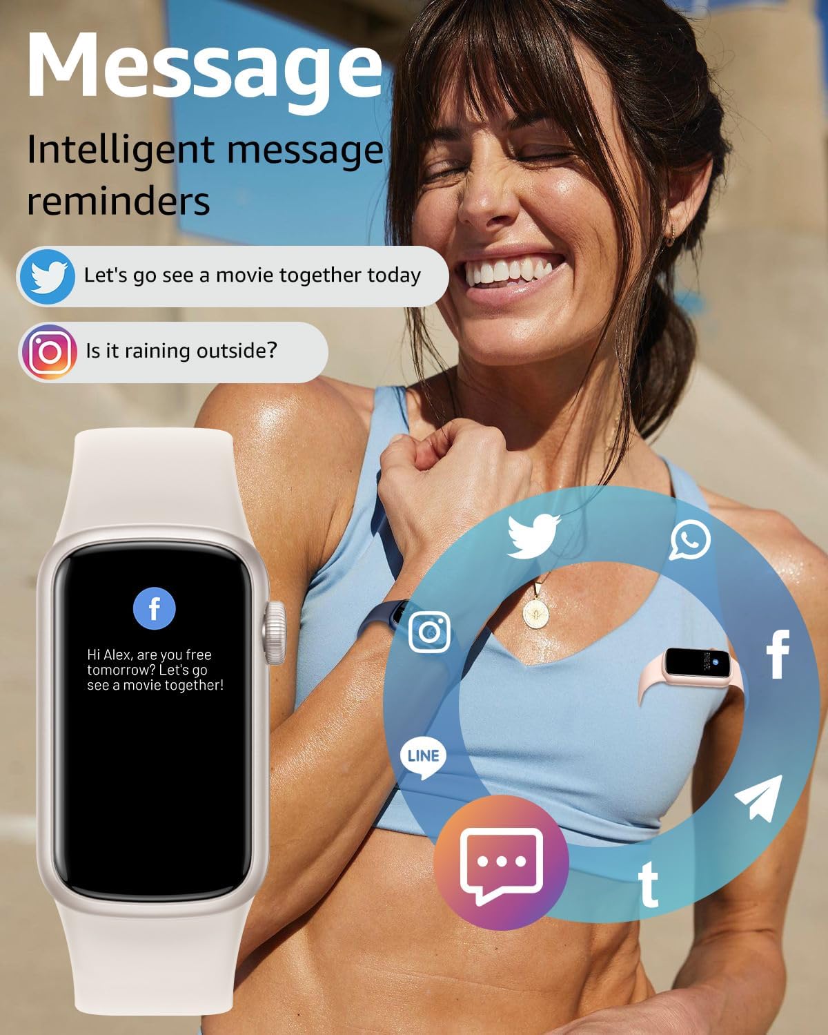 Thumbnail 3 de BUTFORFIT B6 Fitness Tracker Smart Watch with 1.47" TFT Touch Display, Heart Rate, Sleep & IP68