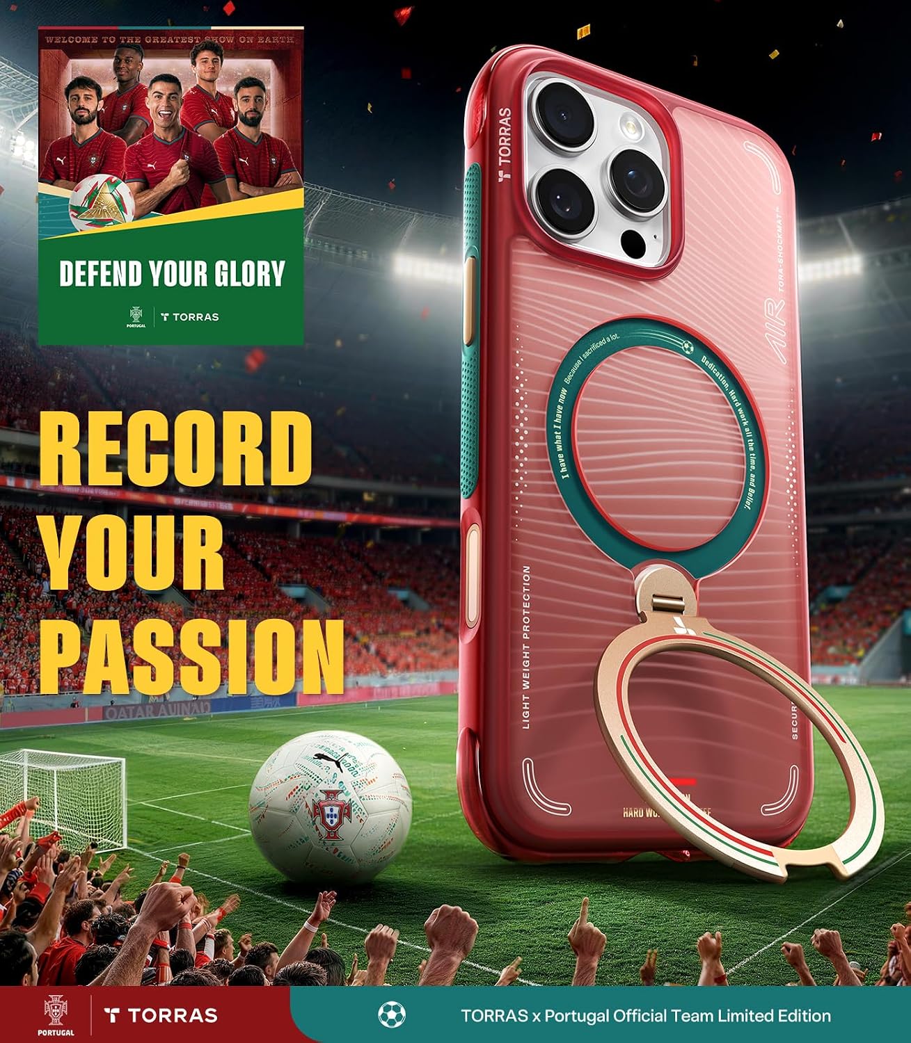 Thumbnail 1 de TORRAS Ostand Q3 Air Portugal Edition iPhone 16 Pro Case with 360° Stand