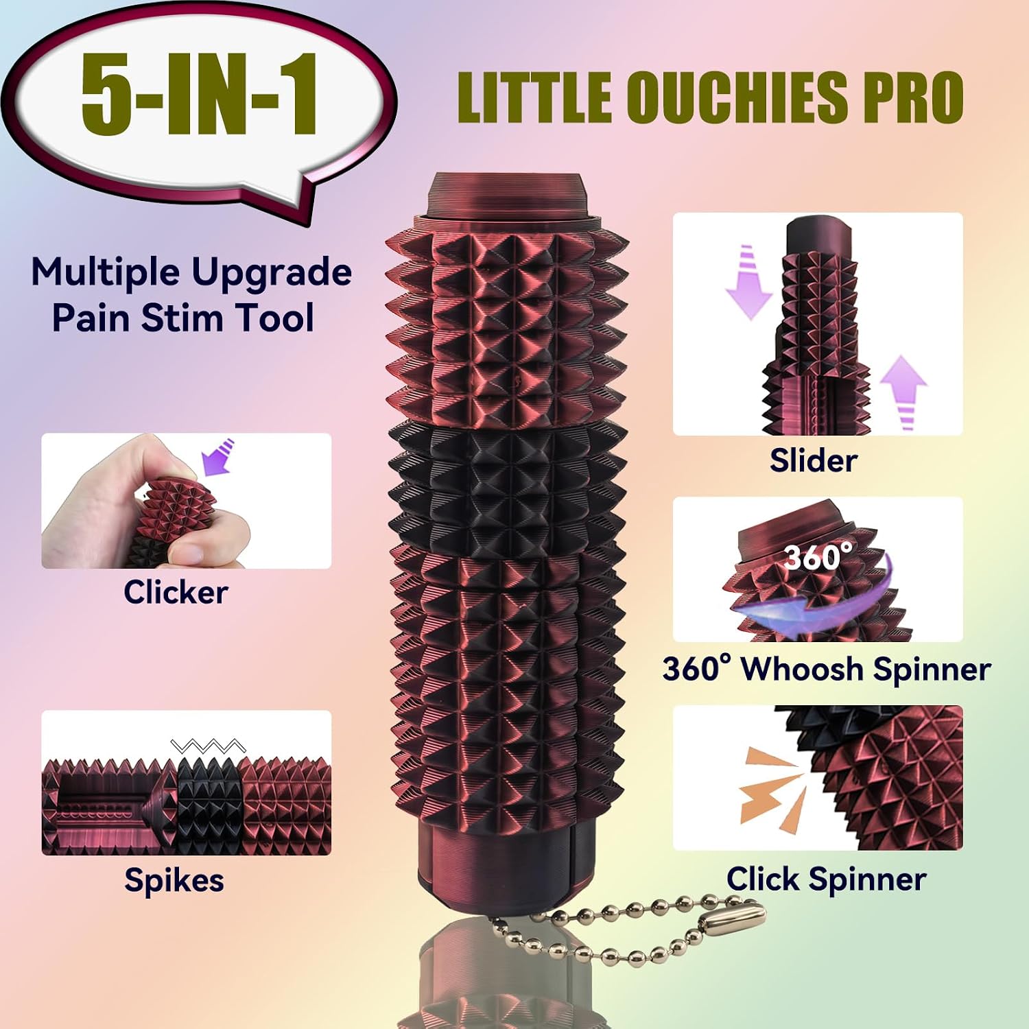 Detalle 2 de Little Ouchies Spiky Fidget Keychain
