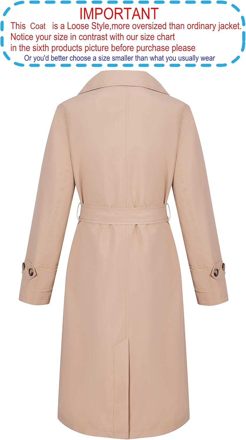 Detalle de RISISSIDA Women's Trench Coat, Polyester
