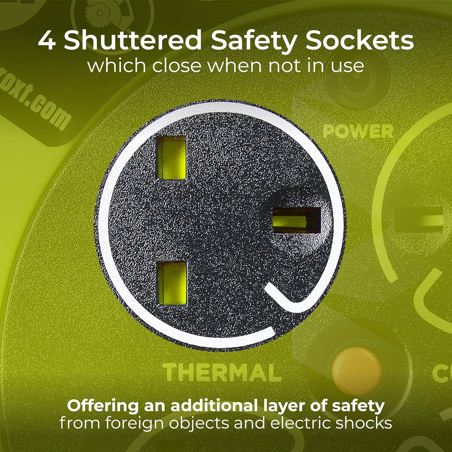 Thumbnail 2 de Masterplug Pro-XT 25m Four Socket Open Cable Reel Extension Lead with Winding Handle (Green)