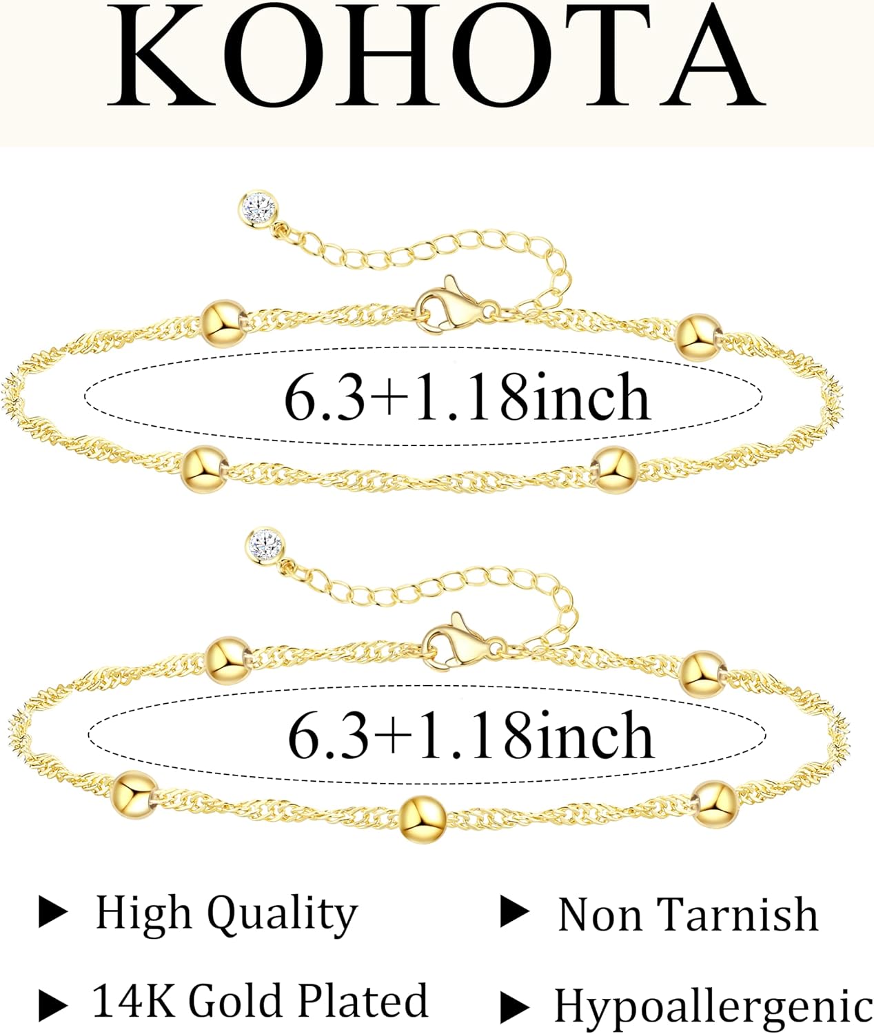 Detalle 2 de KOHOTA Bracelet Set 14K Gold-Plated