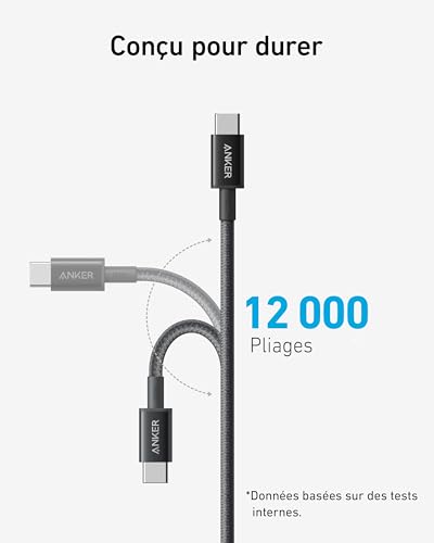 Detalle de Anker 333 Câbles Rapides USB-C vers USB-C 100W | 1,8 m