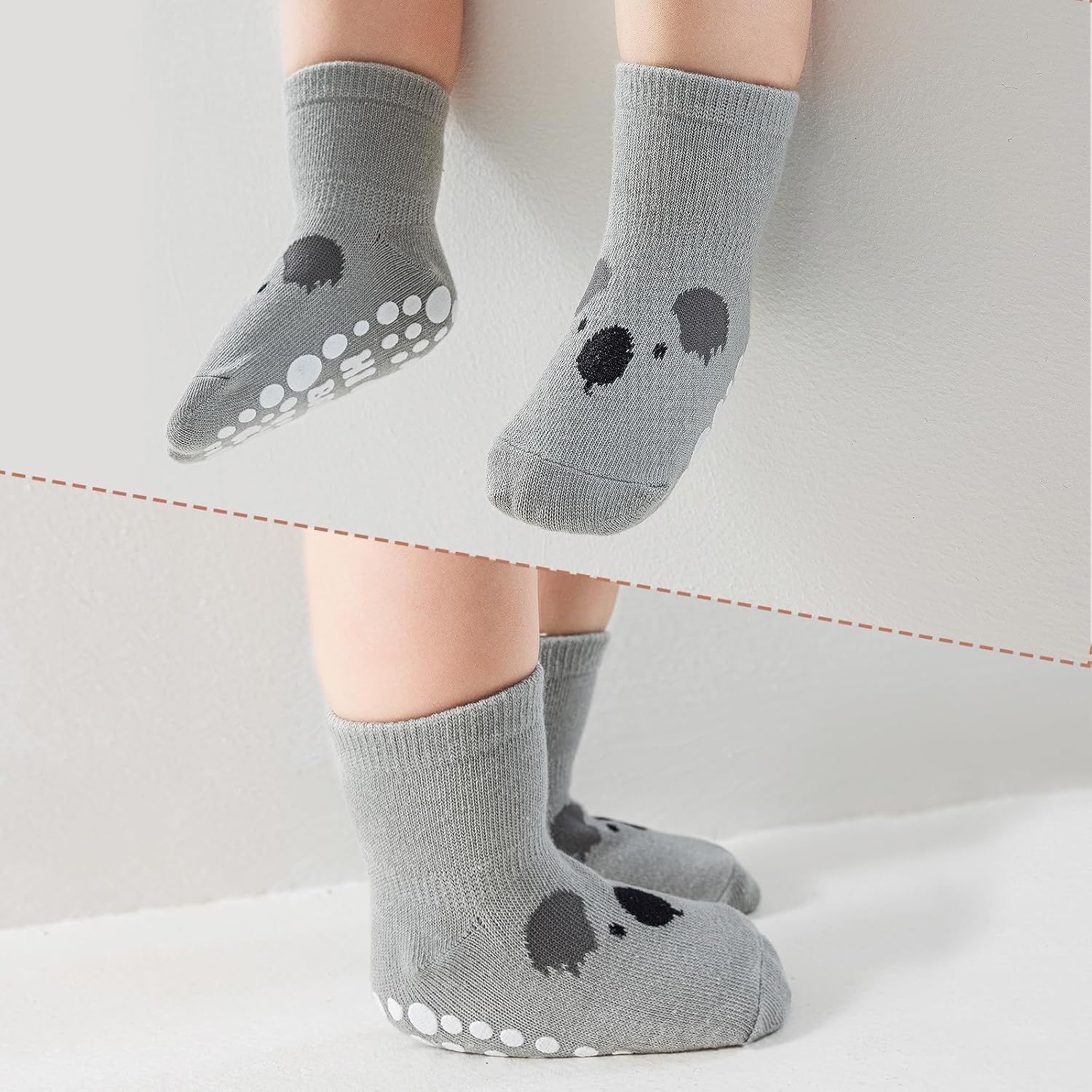 Thumbnail 1 de SockWaddles calzini antiscivolo per bambini: 5 paia in cotone traspirante