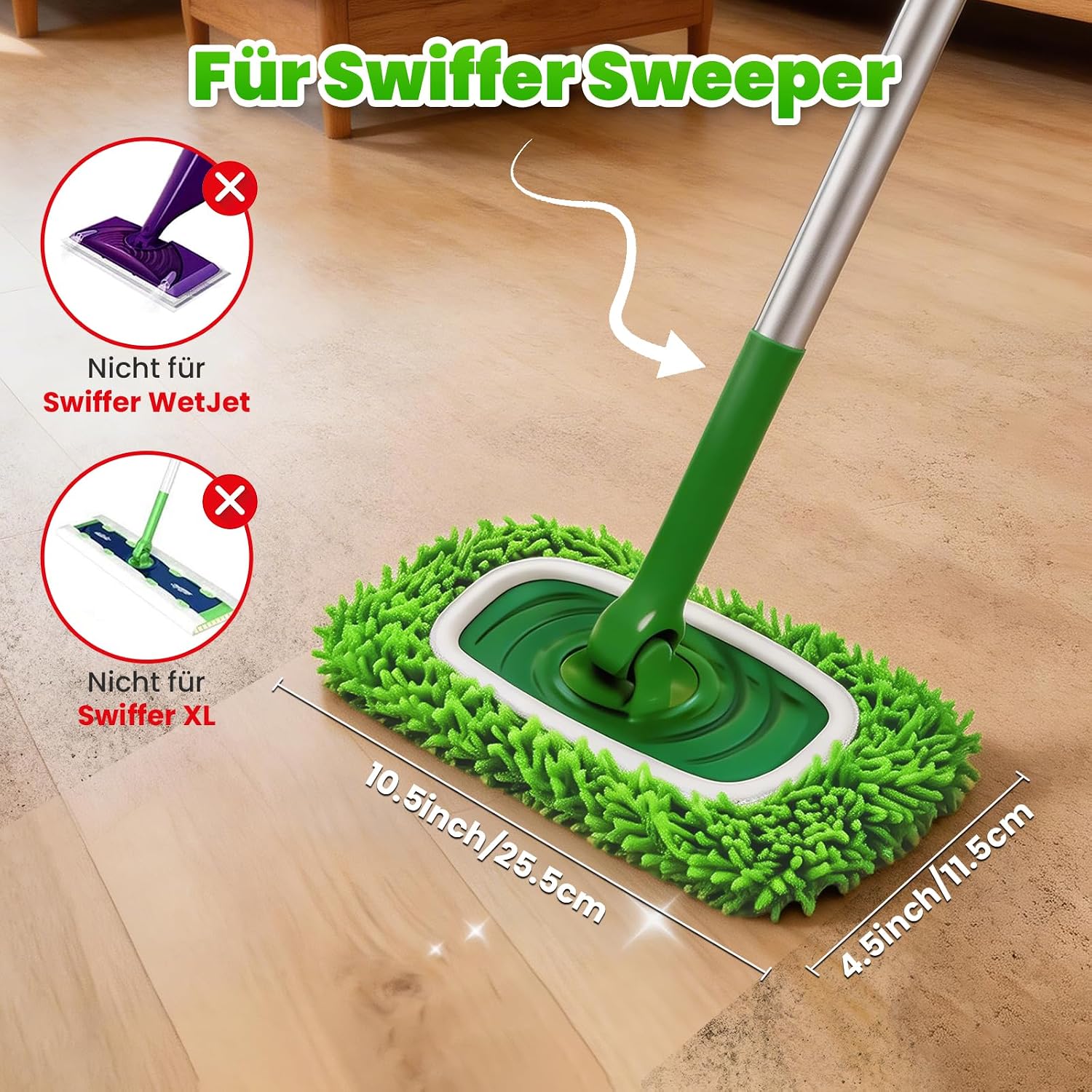 Detalle de ZWQO ZWQO-JJ01B herbruikbare microvezeldoeken voor Swiffer, 6 stuks