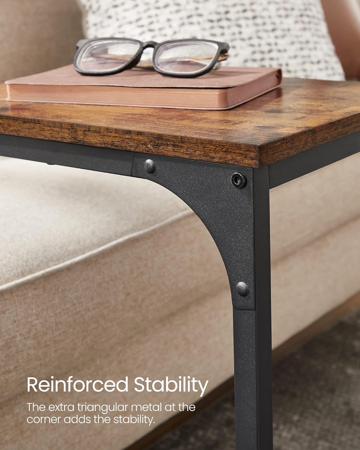 Thumbnail 5 de VASAGLE LET350B01 C-shaped side table, 1 shelf