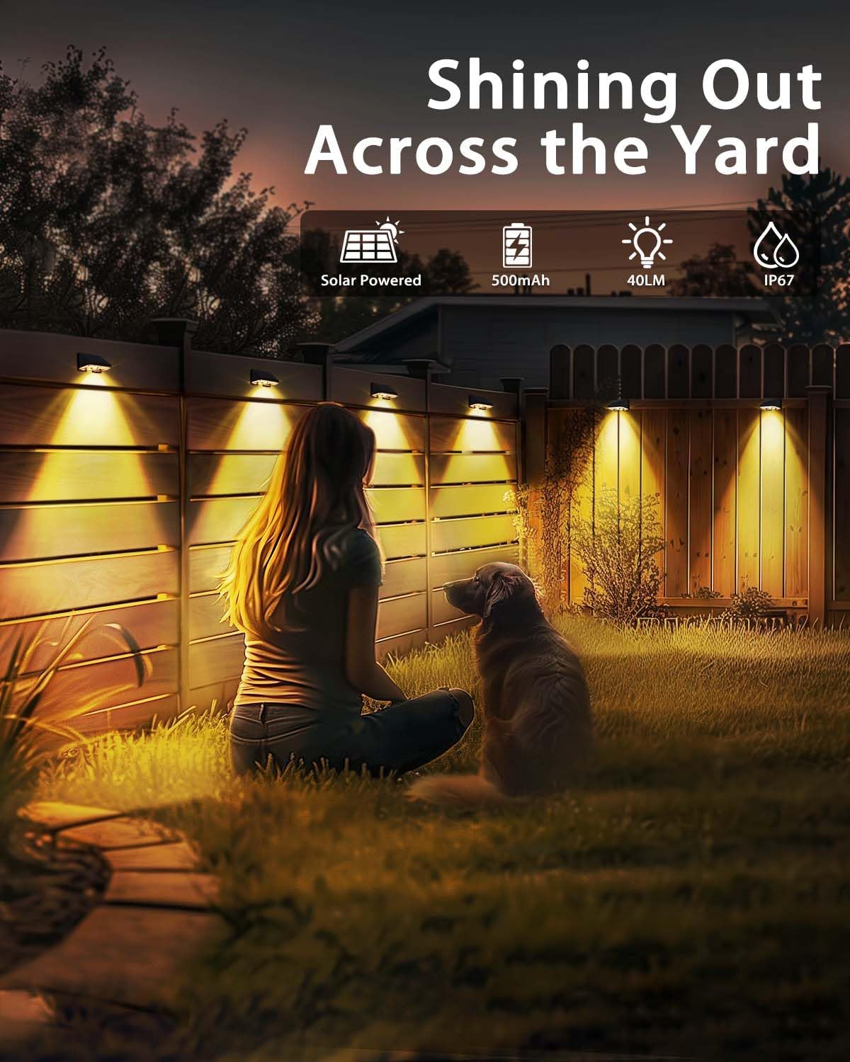 Thumbnail 1 de Delaiglow Solar Fence Lights 16 Pack (Solar Wall Lights, Warm White, Waterproof IP67)