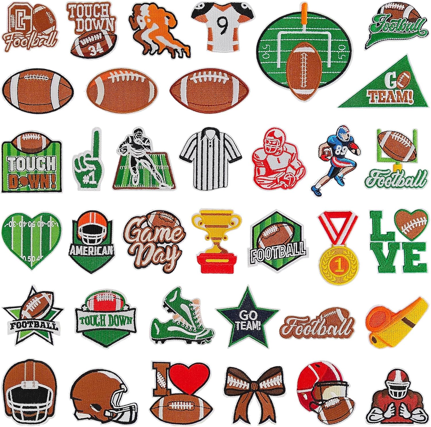 Thumbnail 6 de TXSN Football Iron-On Patches, 36-Piece Embroidered Sports Appliques