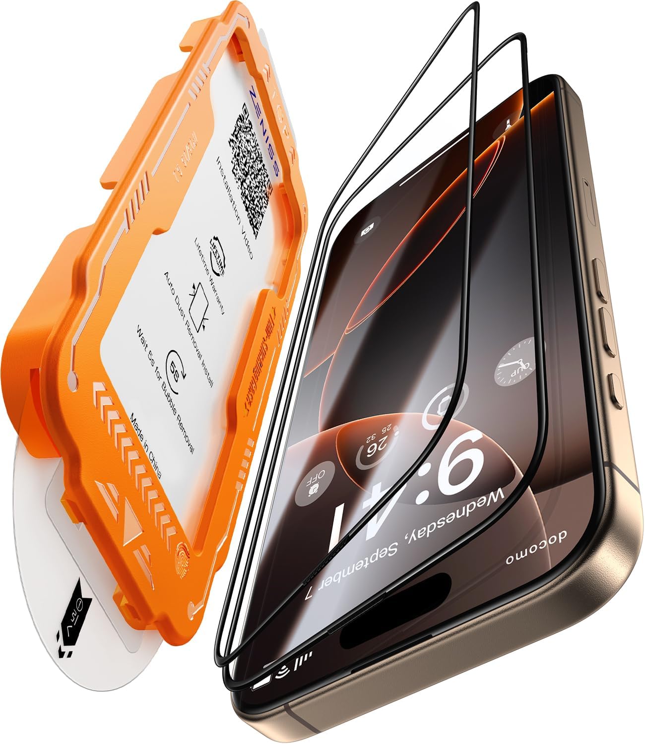 Detalle de Zeniss NeverBreak 9H+ Screen Protector for iPhone 16 Pro