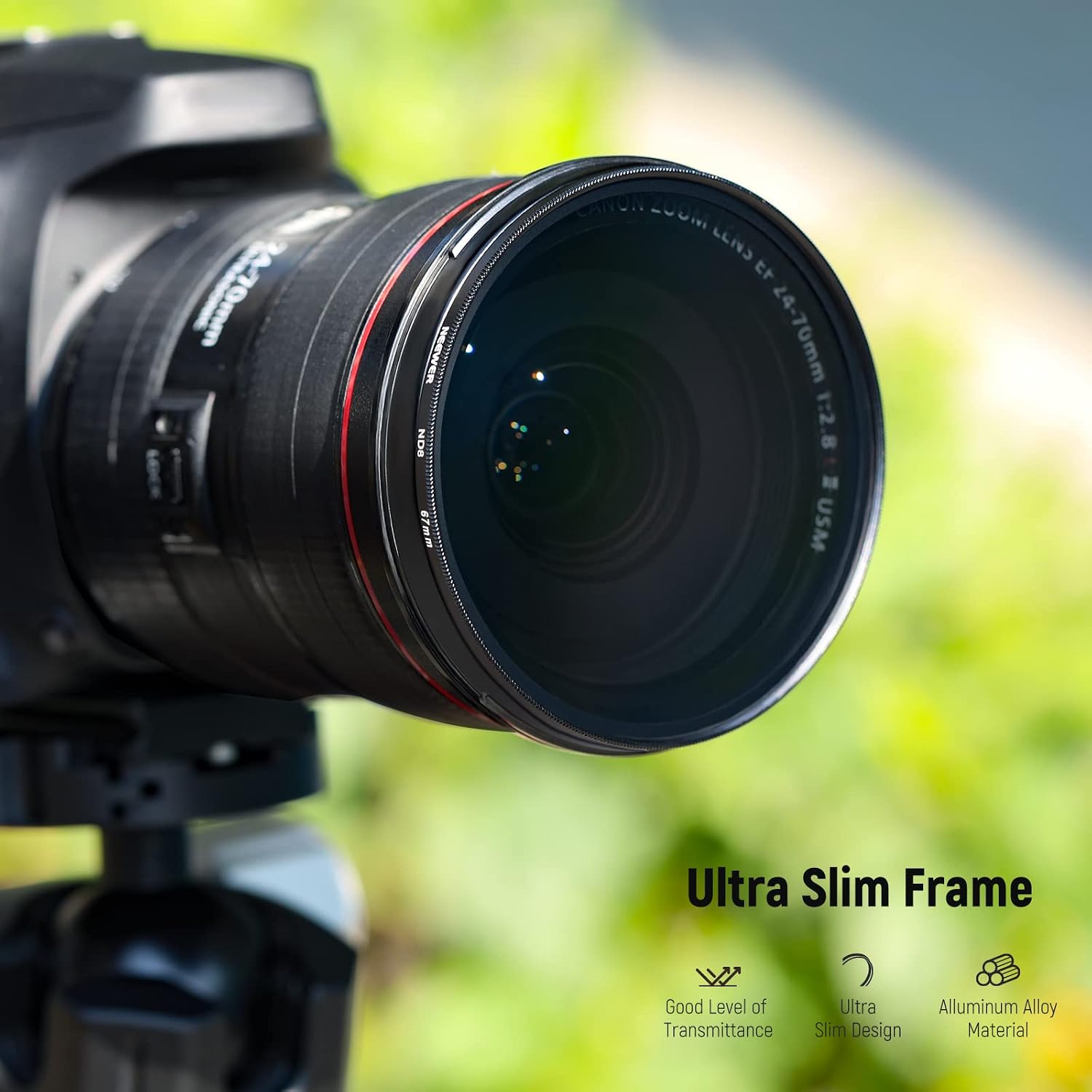 Detalle 2 de NEEWER 67mm NDフィルターセット ND2・ND4・ND8・ND16 光学ガラス製