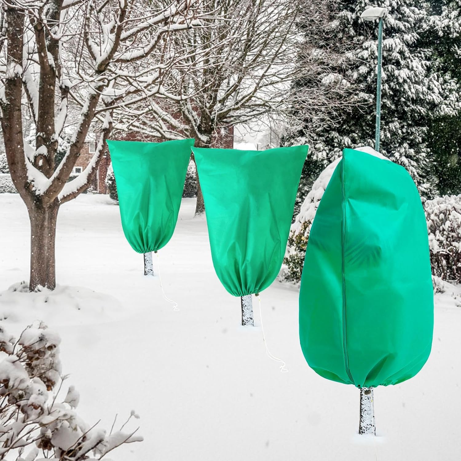 Detalle de Homimp OUTPC1116 Plant Frost Covers, 4-Pack with Zipper and Drawstring
