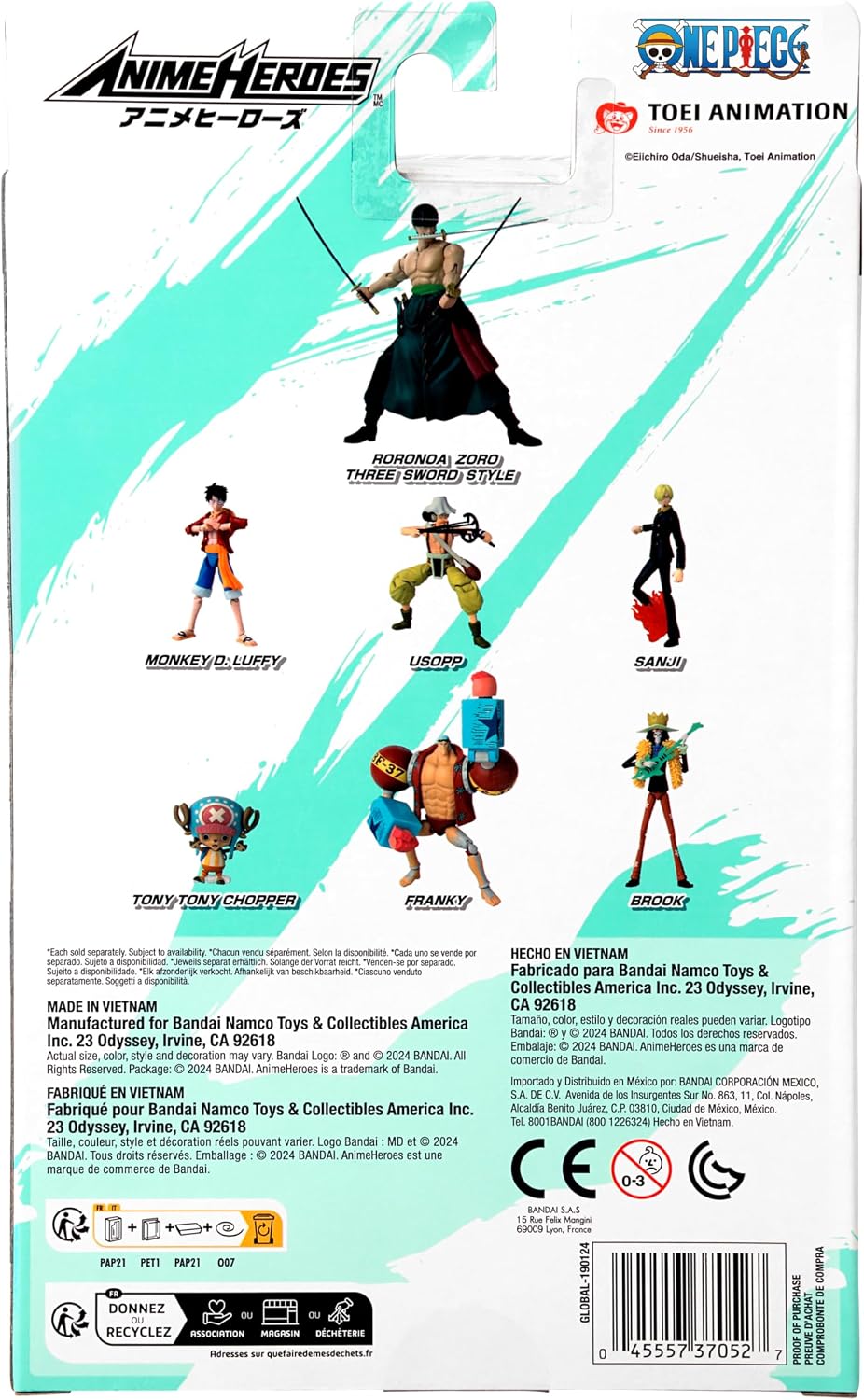 Detalle 2 de アニメヒーローズ ワンピース ロロノア・ゾロ 三刀流アクションフィギュア 20か所以上可動