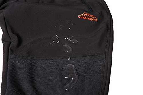 Detalle 2 de DAFENP pantalón de trekking softshell para hombre, negro, talla M y forro polar