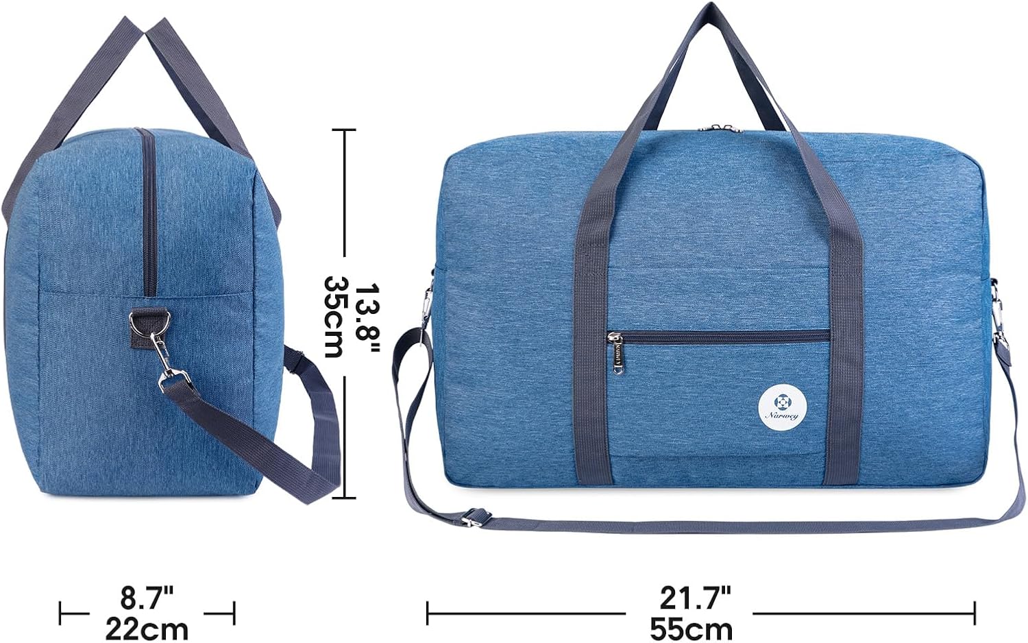 Detalle de For Airlines Large Cabin Bag Foldable Travel Duffel Bag Holdall Tote Carry On Luggage 40L (Thick Series Navy Blue)