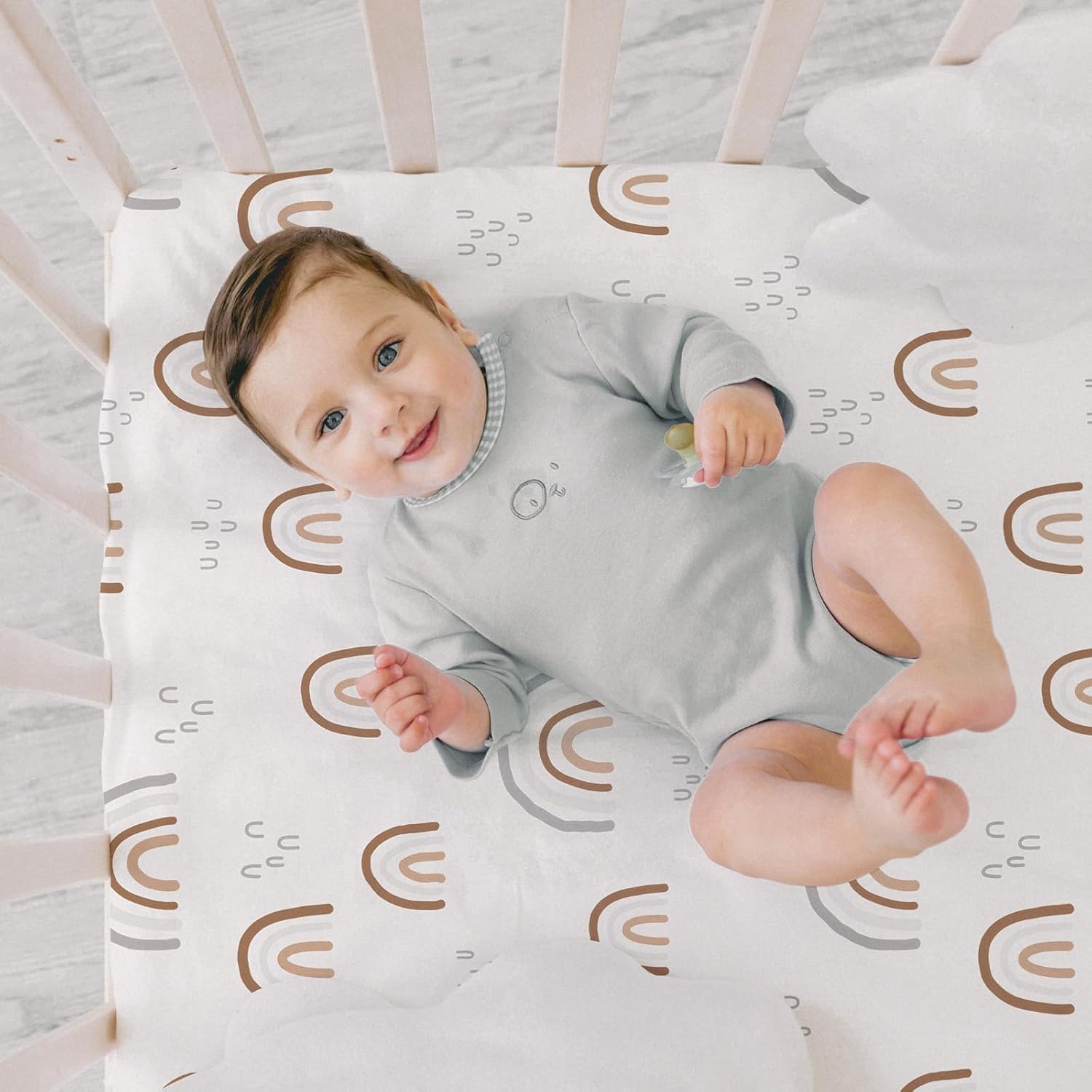 Thumbnail 6 de 2er-Set Jersey-Spannbetttuch für das Kinderbett (Regenbogen), 100% Mikrofaser, 120 x 60 cm