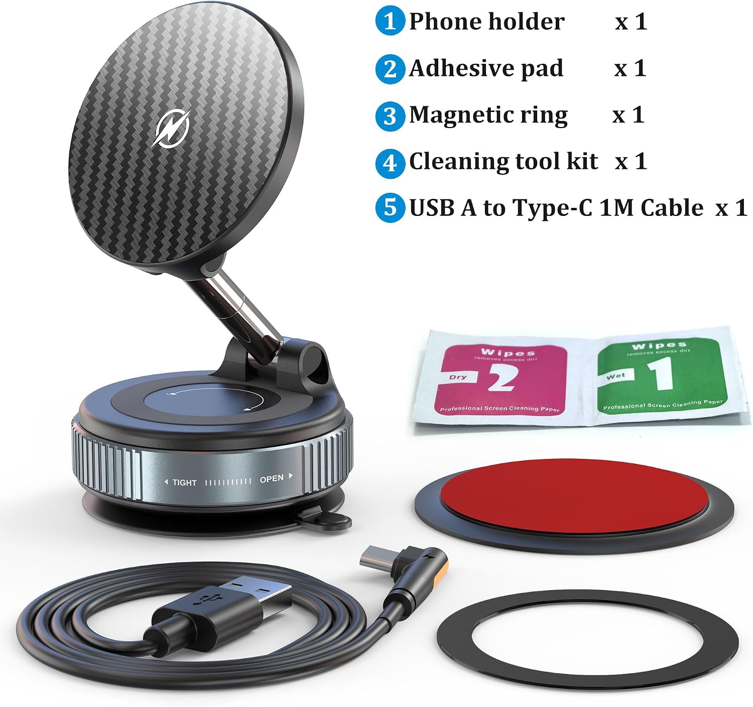 Thumbnail 6 de PlusAcc Vacuum Magnetic Car Phone Holder 15W