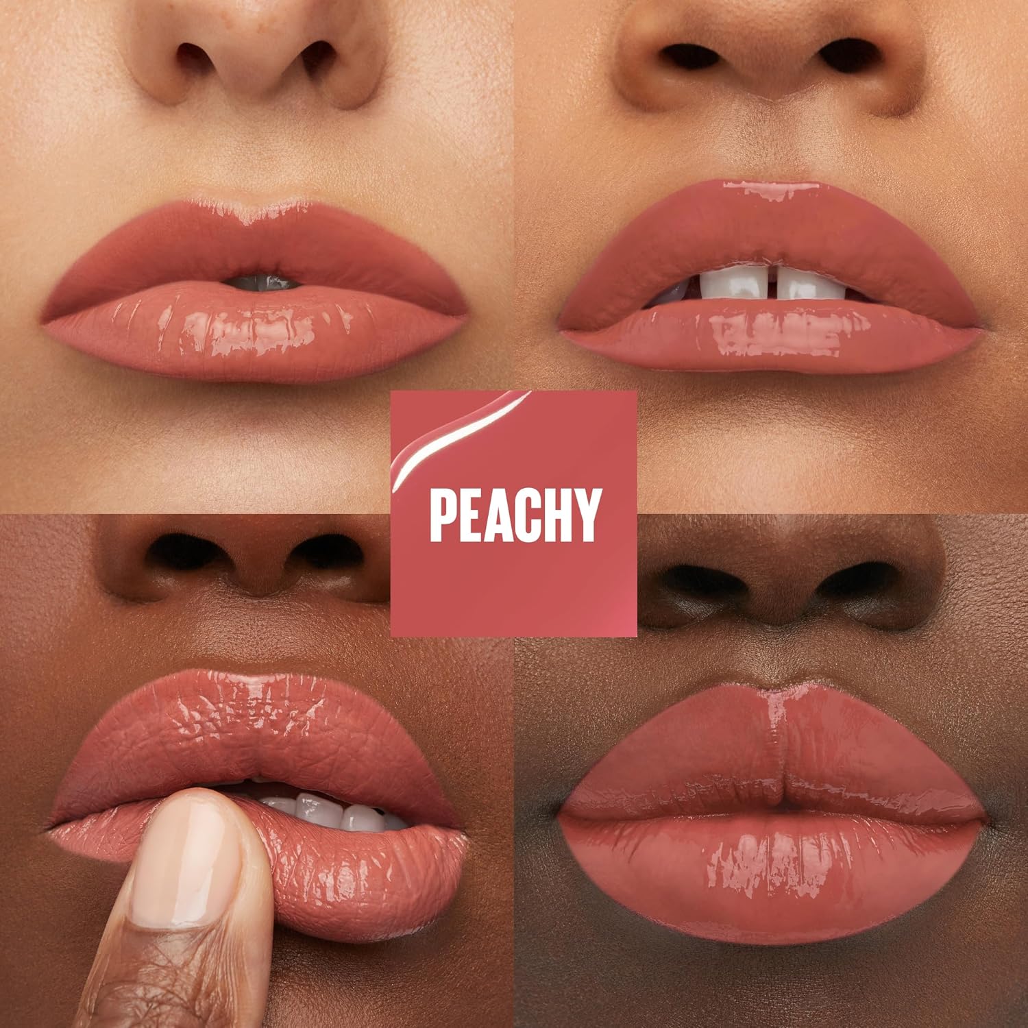 Detalle de Maybelline New York Super Stay Vinyl Ink Flüssiger Lippenstift 16H Halt & Glanz – Nuance 15 Peachy (4,2 ml)