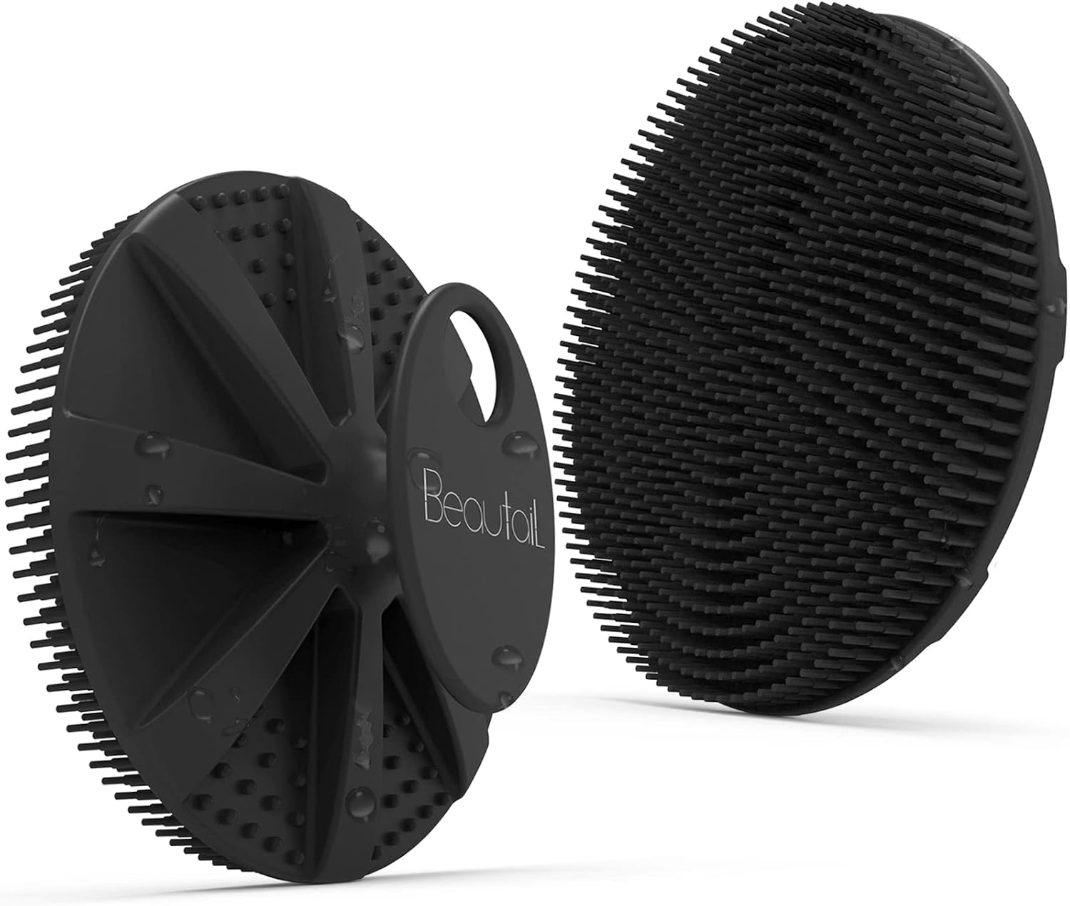 Detalle de BEAUTAIL BB02 Silicone Body Scrubber, Soft Bristles, Non-Slip Grip, Black