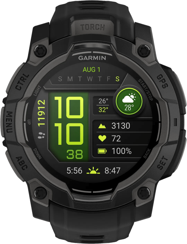 Detalle de Garmin Instinct 3 45 mm Schwarz – robuste Sport-Smartwatch für Alltag und Training