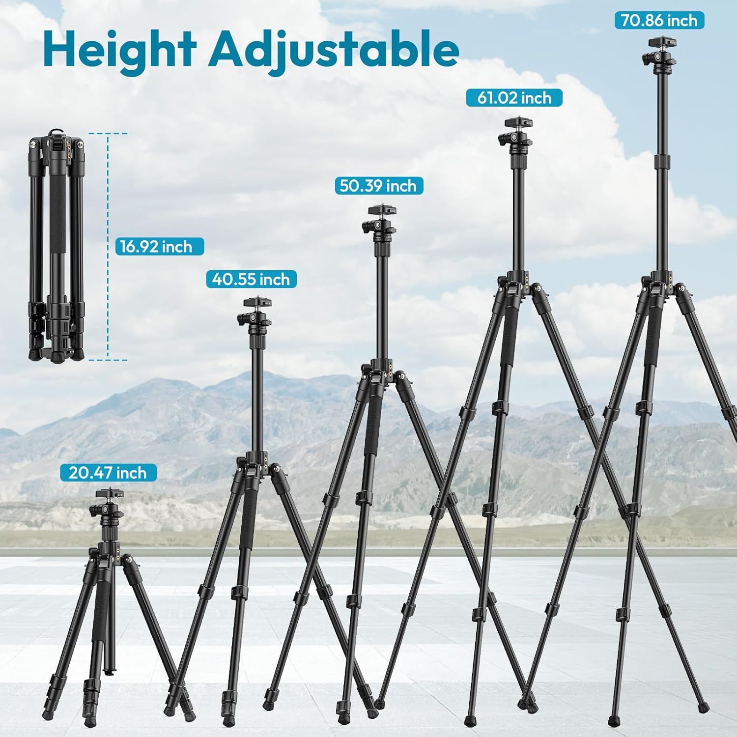 Thumbnail 1 de ULANZI TT53 71inch camera tripod with 360° ball head and Uka quick-release plate