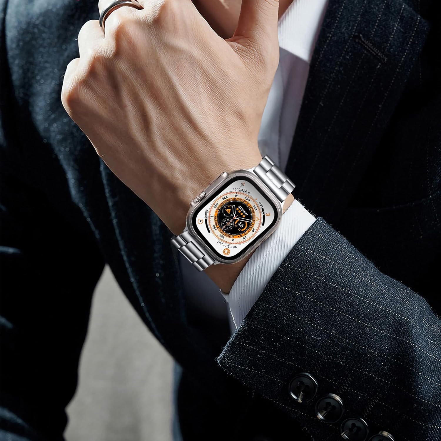 Thumbnail 4 de Netolo Stainless Steel Band for Apple Watch Ultra 49mm (24mm), Compatible with Ultra 2/iWatch Ultra