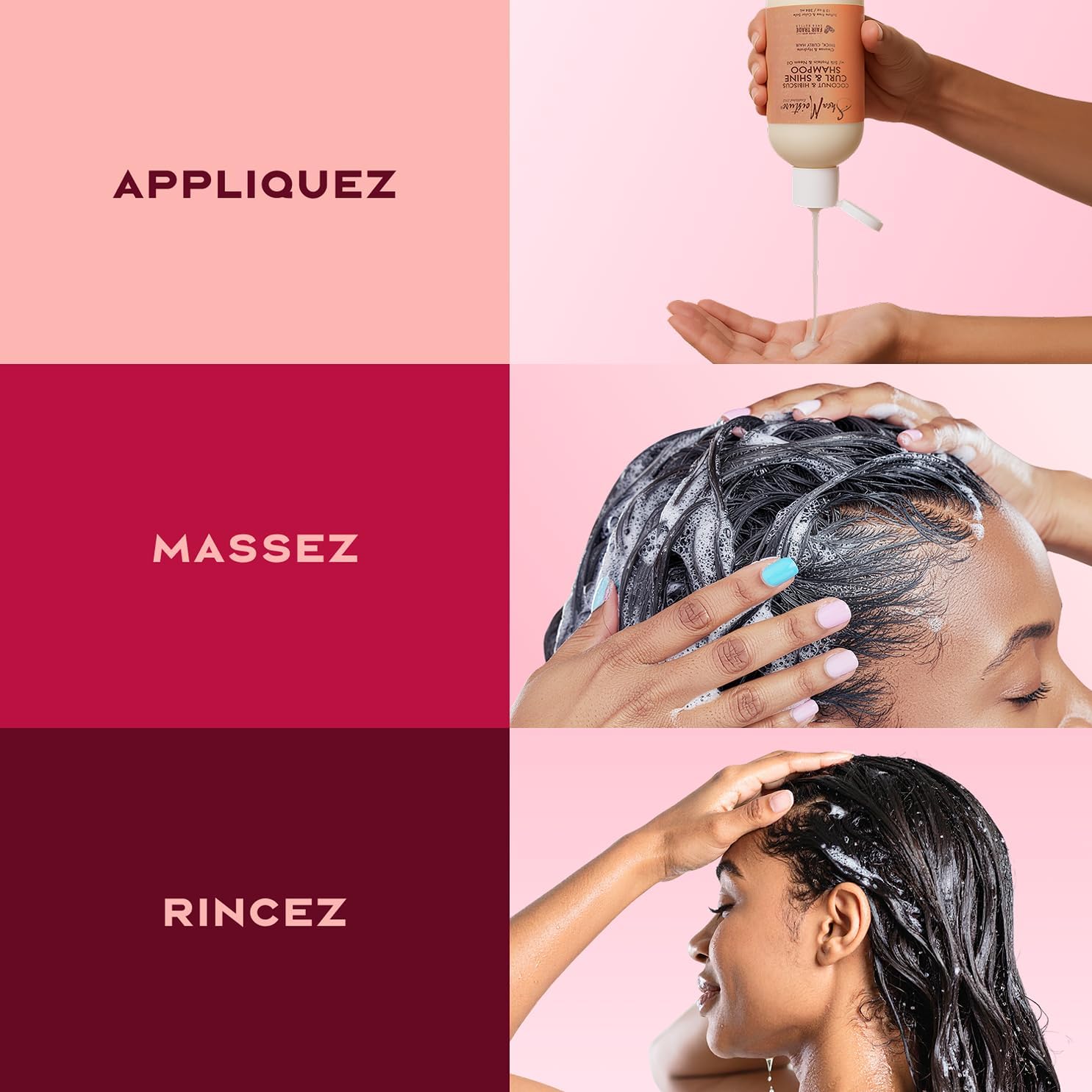 Detalle de SheaMoisture Shampooing Noix de Coco & Hibiscus – 384 ml