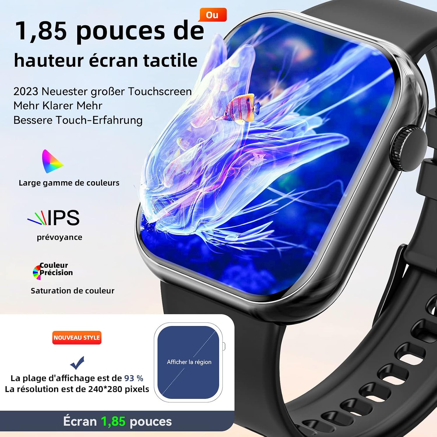Detalle 2 de Montre 1,85" écran tactile pour sport
