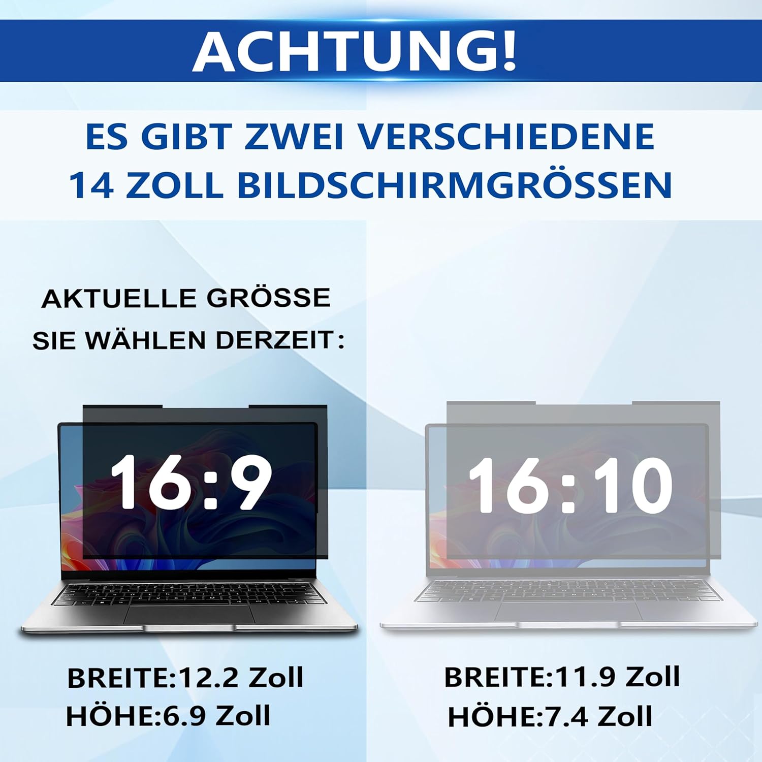 Detalle de Magnetische Laptop-Blickschutzfolie 14 Zoll 16:9 mit abnehmbarer Halterung – Kompatibel mit HP, Dell, Acer, Asus, Samsung & ThinkPad