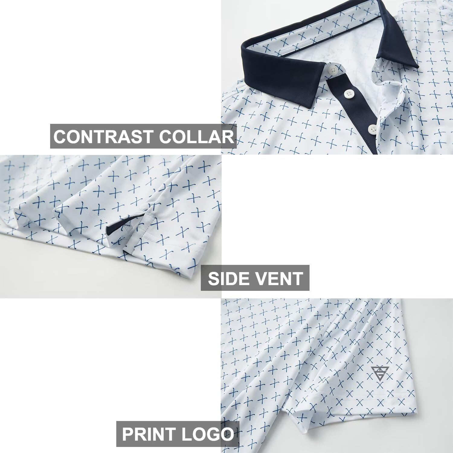 Thumbnail 3 de M MAELREG Men’s Dry Fit Short Sleeve Print Performance Golf Polo Shirt