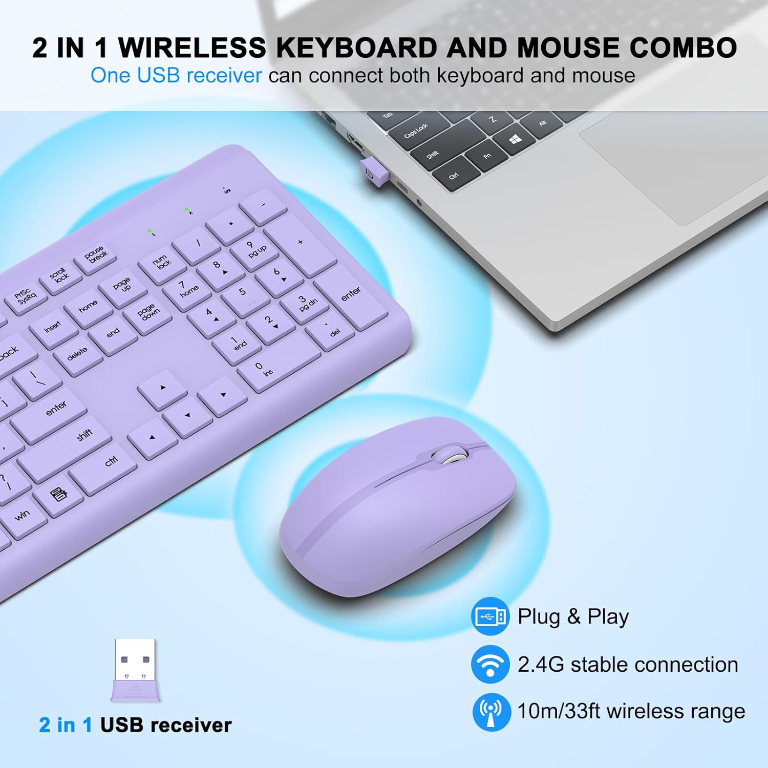 Detalle 2 de Wireless Keyboard and Mouse Combo, Full-Size